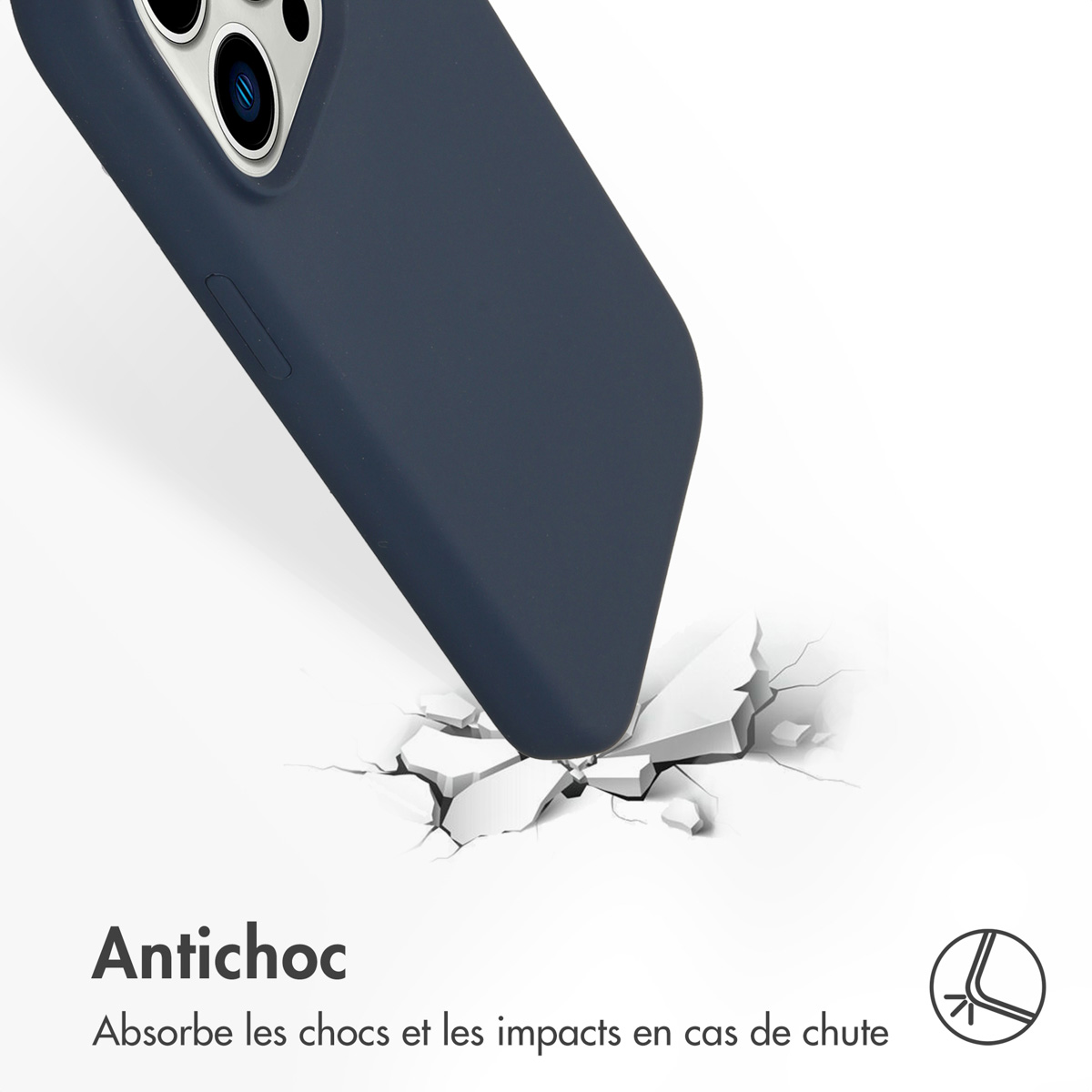 Accezz Liquid Silicone Backcover met MagSafe Apple iPhone 14 Pro - Donkerblauw - Afbeelding 6