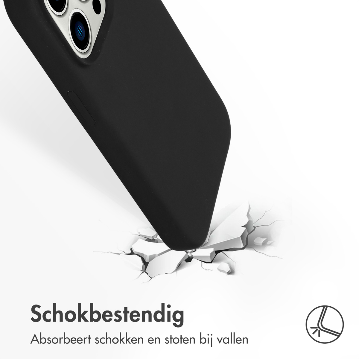 Accezz Liquid Silicone Backcover met MagSafe Apple iPhone 14 Pro - Zwart - Afbeelding 3