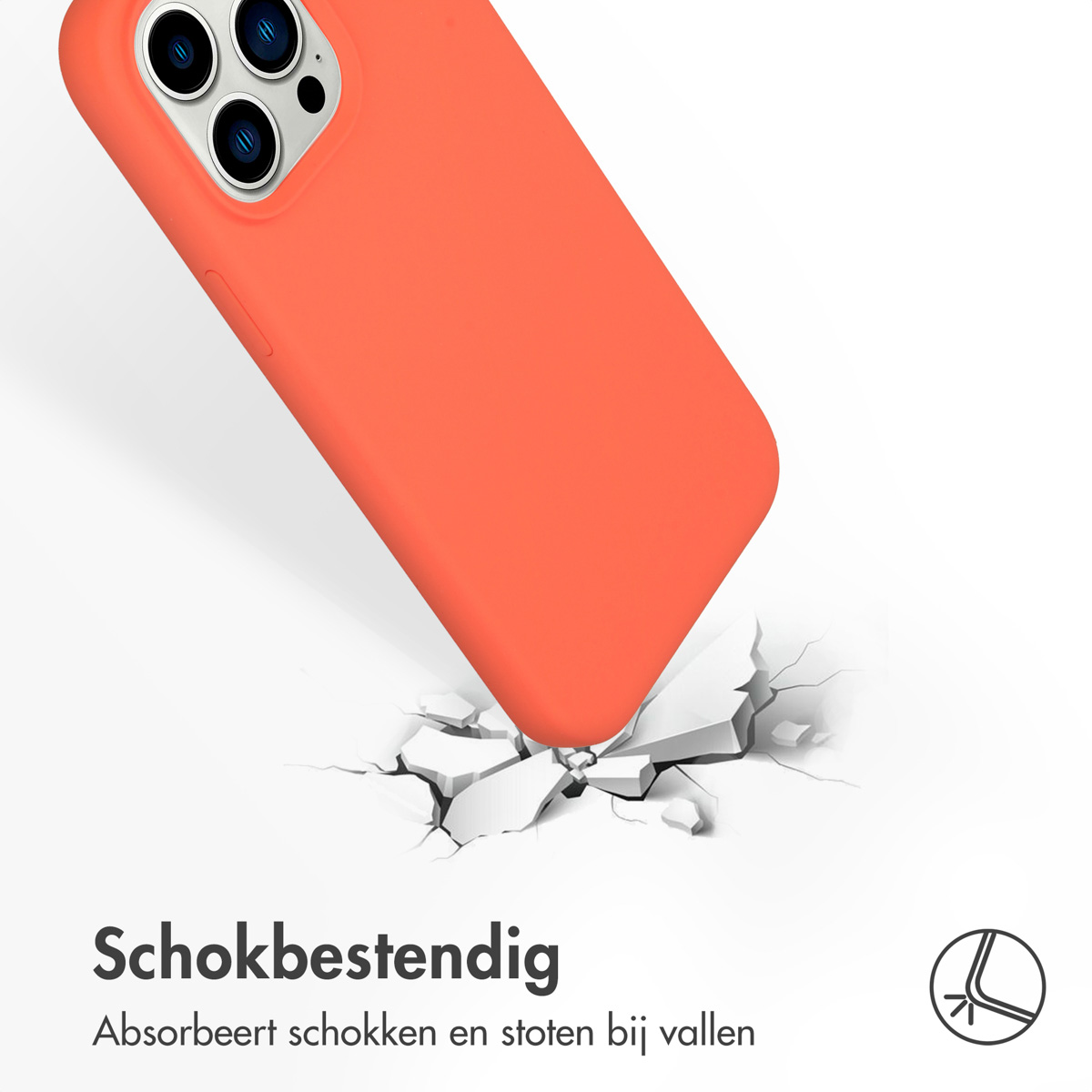 Accezz Liquid Silicone Backcover met MagSafe Apple iPhone 14 Pro Max - Nectarine - Afbeelding 3