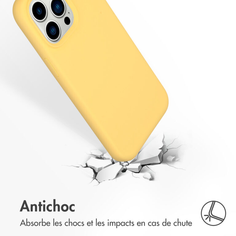 Accezz Liquid Silicone Backcover met Magsafe Apple iPhone 14 Pro Max - Geel - Afbeelding 6