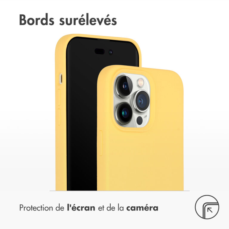 Accezz Liquid Silicone Backcover met Magsafe Apple iPhone 14 Pro Max - Geel - Afbeelding 5