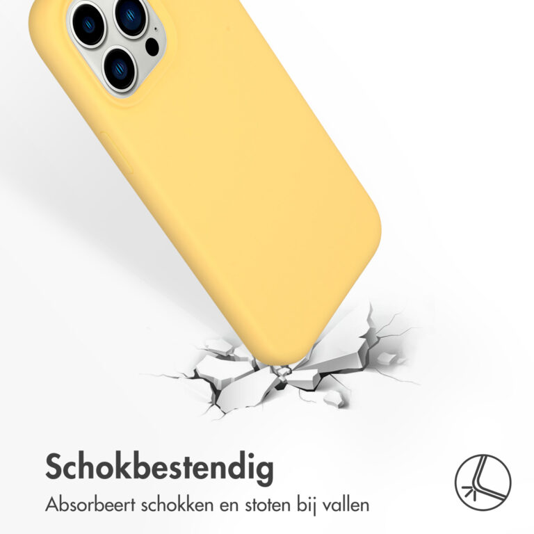 Accezz Liquid Silicone Backcover met Magsafe Apple iPhone 14 Pro Max - Geel - Afbeelding 3