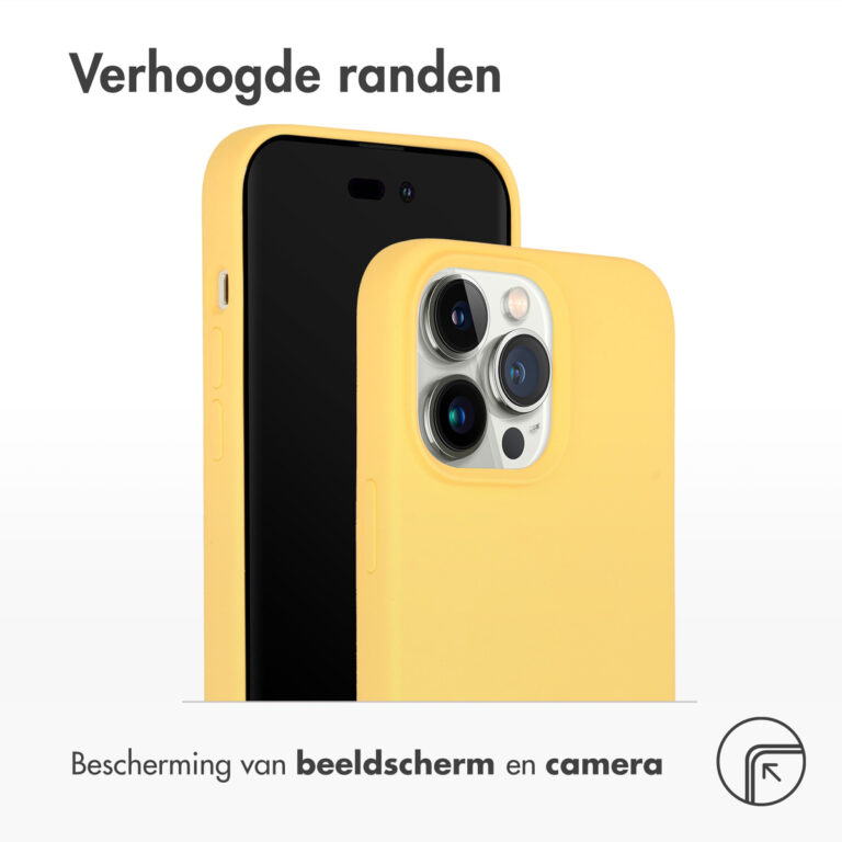 Accezz Liquid Silicone Backcover met Magsafe Apple iPhone 14 Pro Max - Geel - Afbeelding 2
