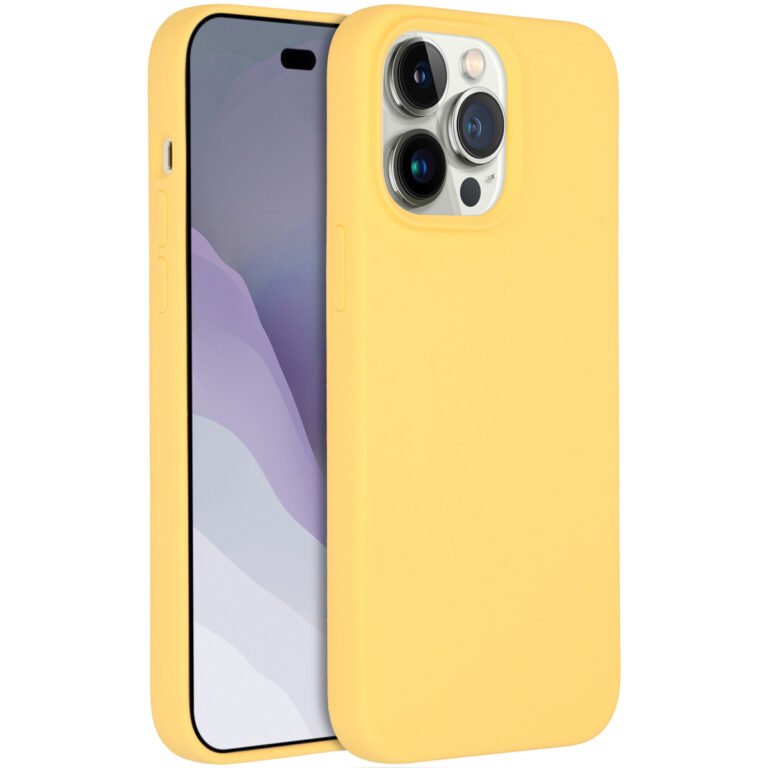 Accezz Liquid Silicone Backcover met Magsafe Apple iPhone 14 Pro Max - Geel - Afbeelding 4
