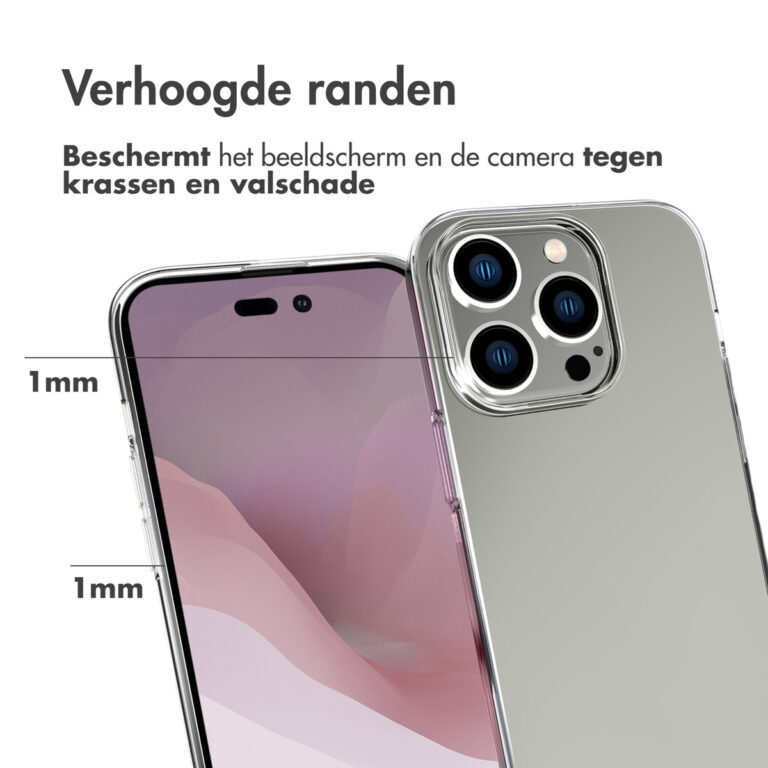 Accezz Clear Backcover Apple iPhone 14 Pro - Transparant - Afbeelding 4