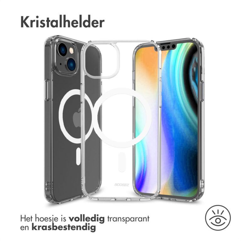 Accezz Clear Backcover met MagSafe Apple iPhone 14 Plus - Transparant - Afbeelding 6