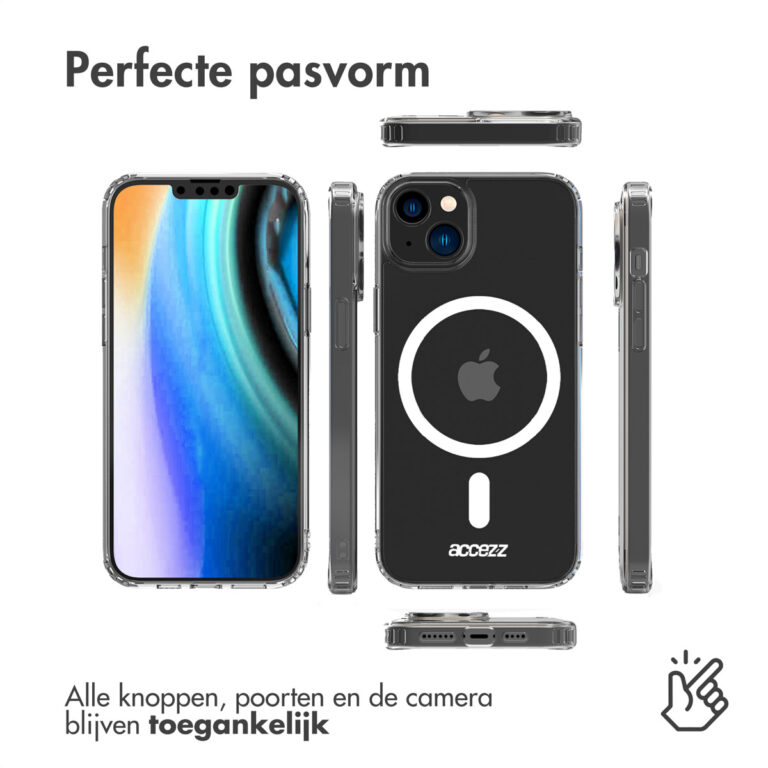 Accezz Clear Backcover met MagSafe Apple iPhone 14 Plus - Transparant - Afbeelding 4