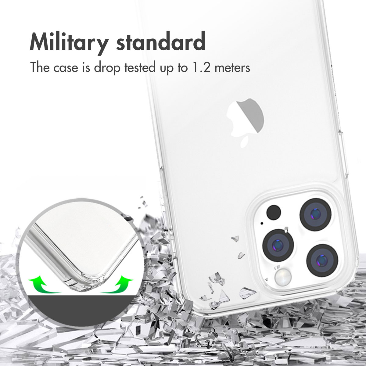 Accezz Xtreme Impact Backcover Apple iPhone 13 Pro - Transparant - Afbeelding 5