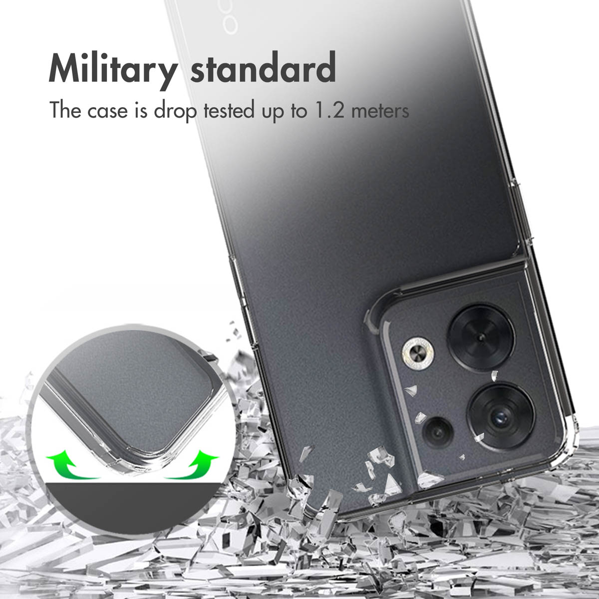 Accezz Xtreme Impact Backcover Oppo Reno 8 5G - Transparant - Afbeelding 5