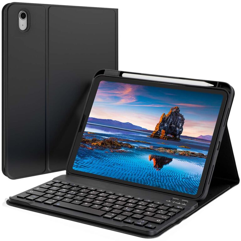 Accezz QWERTZ Bluetooth Keyboard Bookcase Apple iPad 11 (2025) 11 inch / iPad 10 (2022) 10.9 inch - Zwart - Afbeelding 10