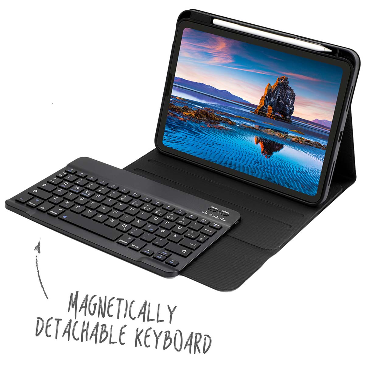 Accezz QWERTY Bluetooth Keyboard Bookcase Apple iPad 11 (2025) 11 inch A16 / iPad 10 (2022) 10.9 inch - Zwart - Afbeelding 5
