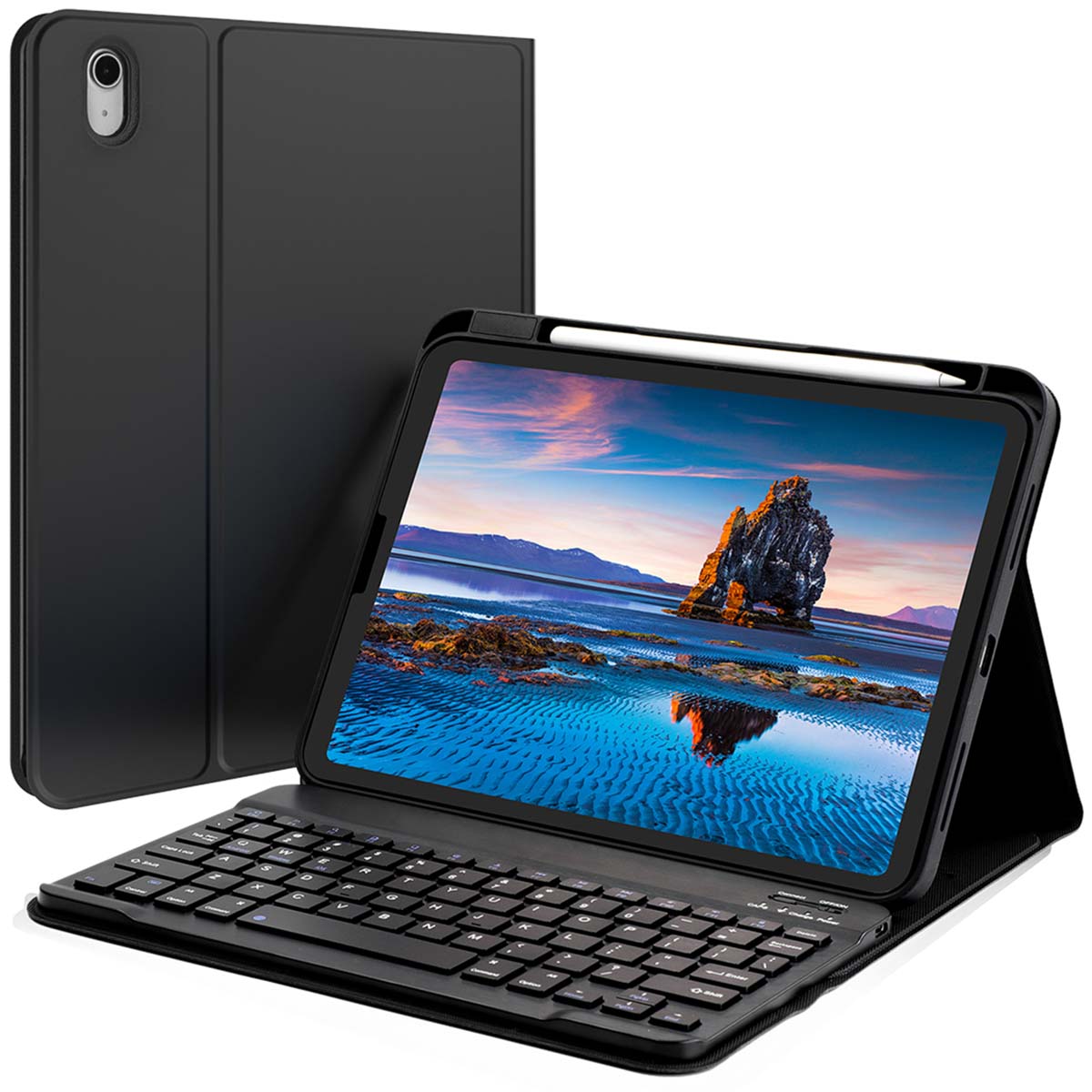 Accezz QWERTY Bluetooth Keyboard Bookcase Apple iPad 11 (2025) 11 inch A16 / iPad 10 (2022) 10.9 inch - Zwart - Afbeelding 2