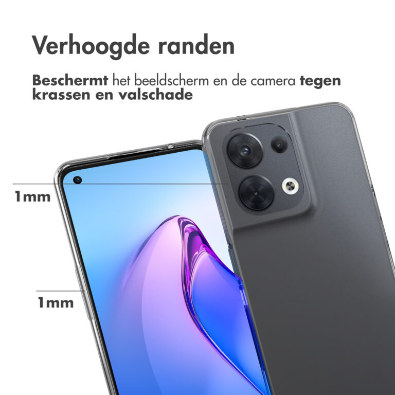 Accezz Clear Backcover Oppo Reno 8 5G - Transparent - Afbeelding 3