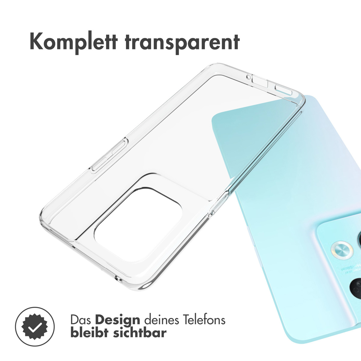 Accezz Clear Backcover Oppo Reno 8 Pro 5G - Transparant - Afbeelding 4