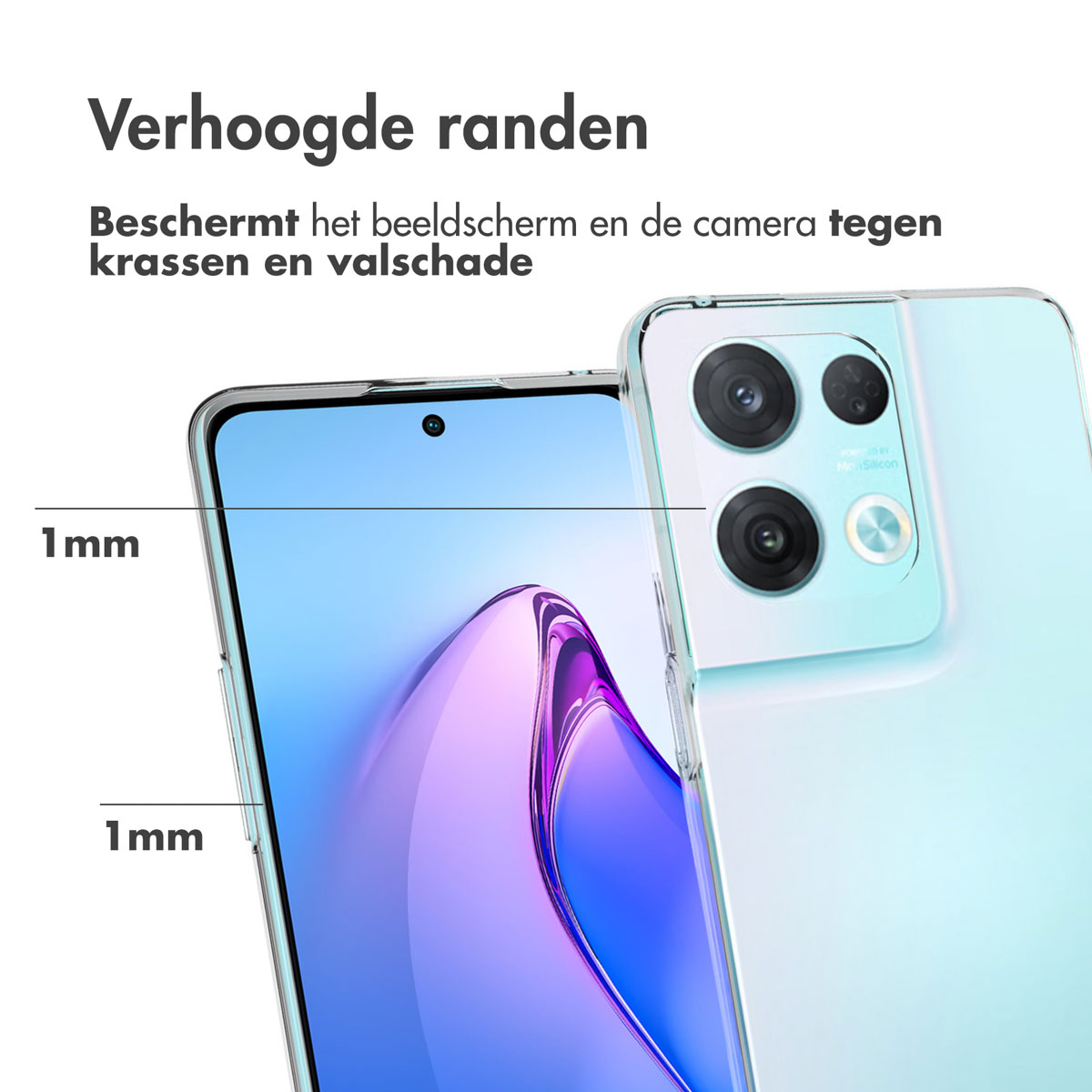 Accezz Clear Backcover Oppo Reno 8 Pro 5G - Transparant - Afbeelding 9