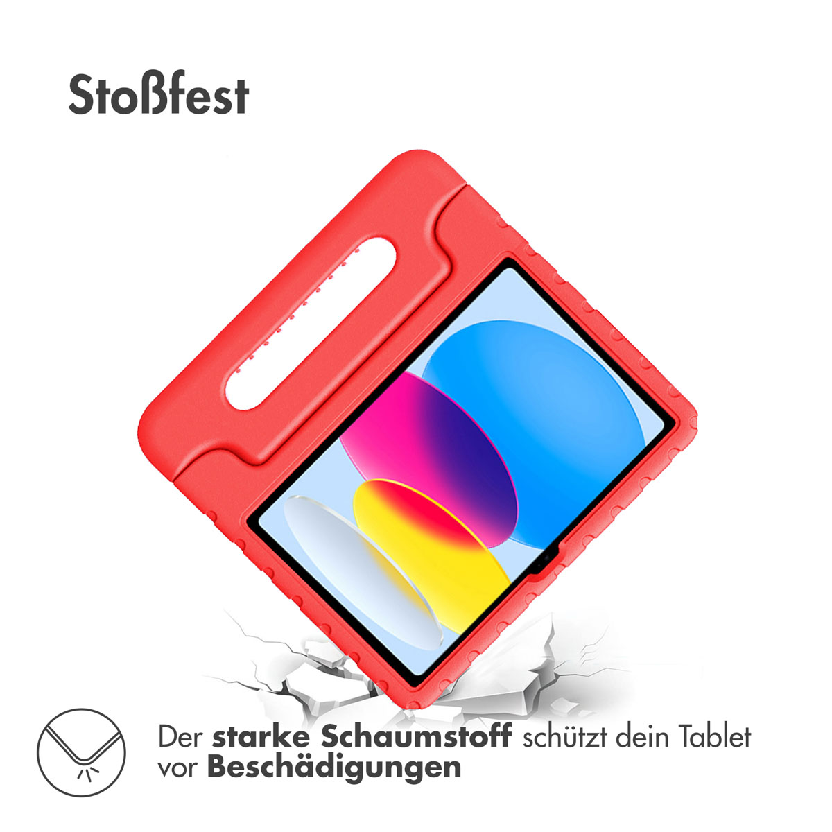 Accezz Kidsproof Backcover met handvat Apple iPad 11 (2025) 11 inch A16 / iPad 10 (2022) 10.9 inch - Rood - Afbeelding 4