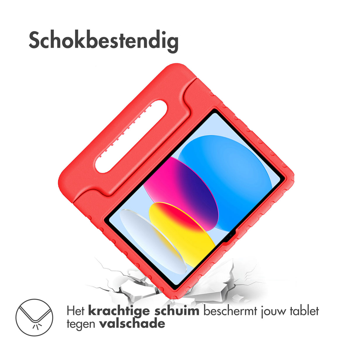 Accezz Kidsproof Backcover met handvat Apple iPad 11 (2025) 11 inch A16 / iPad 10 (2022) 10.9 inch - Rood - Afbeelding 6