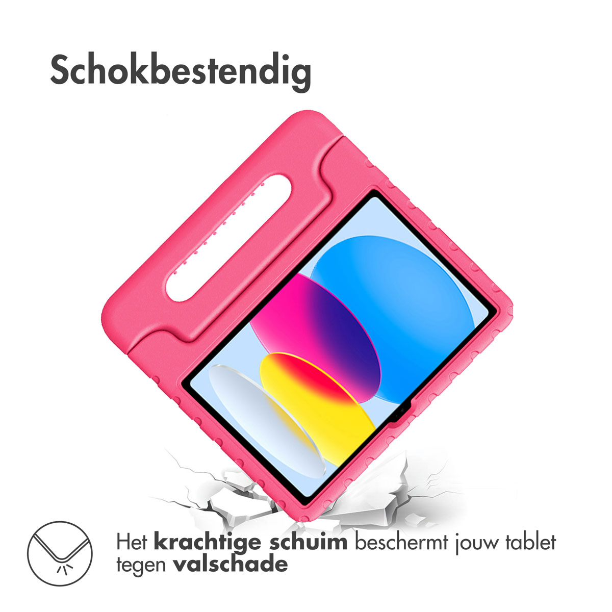 Accezz Kidsproof Backcover met handvat Apple iPad 11 (2025) 11 inch A16 / iPad 10 (2022) 10.9 inch - Roze - Afbeelding 6