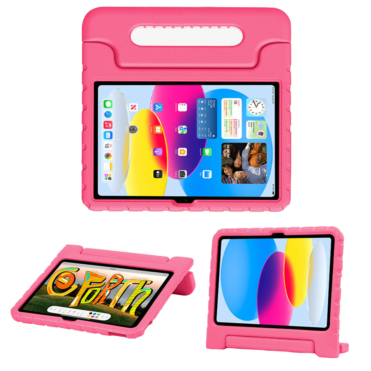 Accezz Kidsproof Backcover met handvat Apple iPad 11 (2025) 11 inch A16 / iPad 10 (2022) 10.9 inch - Roze - Afbeelding 3