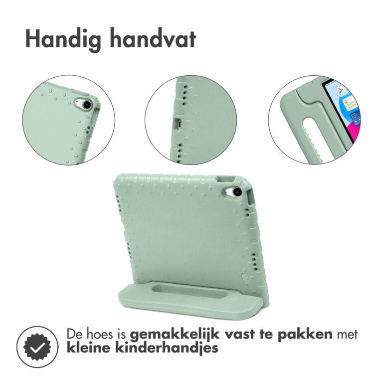 Accezz Kidsproof Backcover met handvat Apple iPad 11 (2025) 11 inch / iPad 10 (2022) 10.9 inch - Olive Green - Afbeelding 3