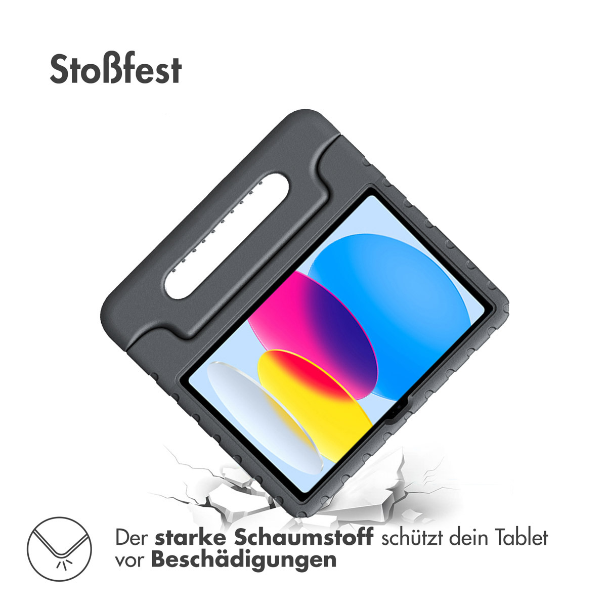 Accezz Kidsproof Backcover met handvat Apple iPad 11 (2025) 11 inch A16 / iPad 10 (2022) 10.9 inch - Zwart - Afbeelding 4