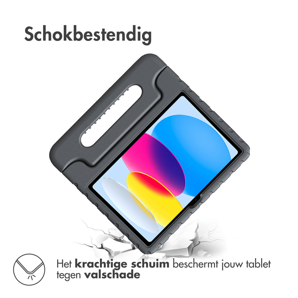 Accezz Kidsproof Backcover met handvat Apple iPad 11 (2025) 11 inch A16 / iPad 10 (2022) 10.9 inch - Zwart - Afbeelding 6