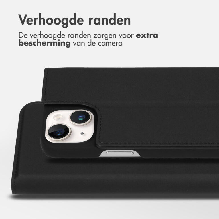 Accezz Premium Leather Slim Bookcase Apple iPhone 14 - Zwart - Afbeelding 8