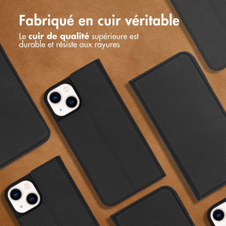 Accezz Premium Leather Slim Bookcase Apple iPhone 14 - Zwart - Afbeelding 10
