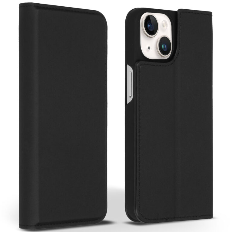 Accezz Premium Leather Slim Bookcase Apple iPhone 14 - Zwart - Afbeelding 5