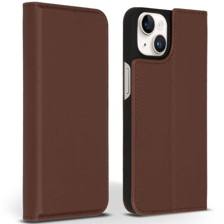 Accezz Premium Leather Slim Bookcase Apple iPhone 14 - Bruin - Afbeelding 5