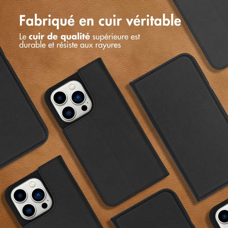 Accezz Premium Leather Slim Bookcase Apple iPhone 14 Pro - Zwart - Afbeelding 10