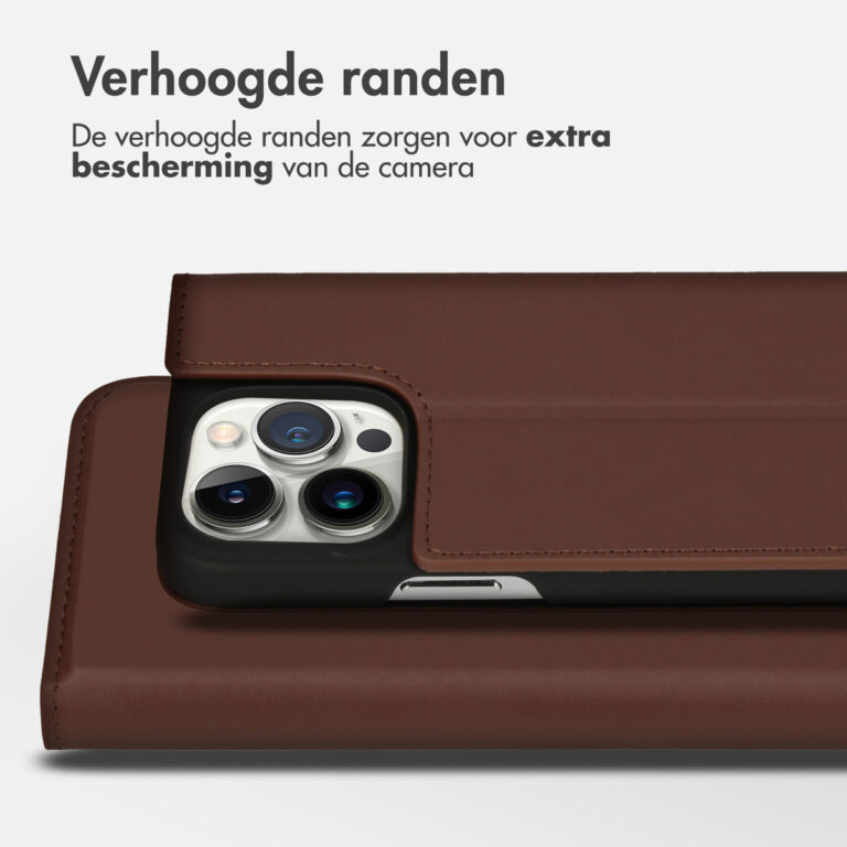 Accezz Premium Leather Slim Bookcase Apple iPhone 14 Pro - Bruin - Afbeelding 8