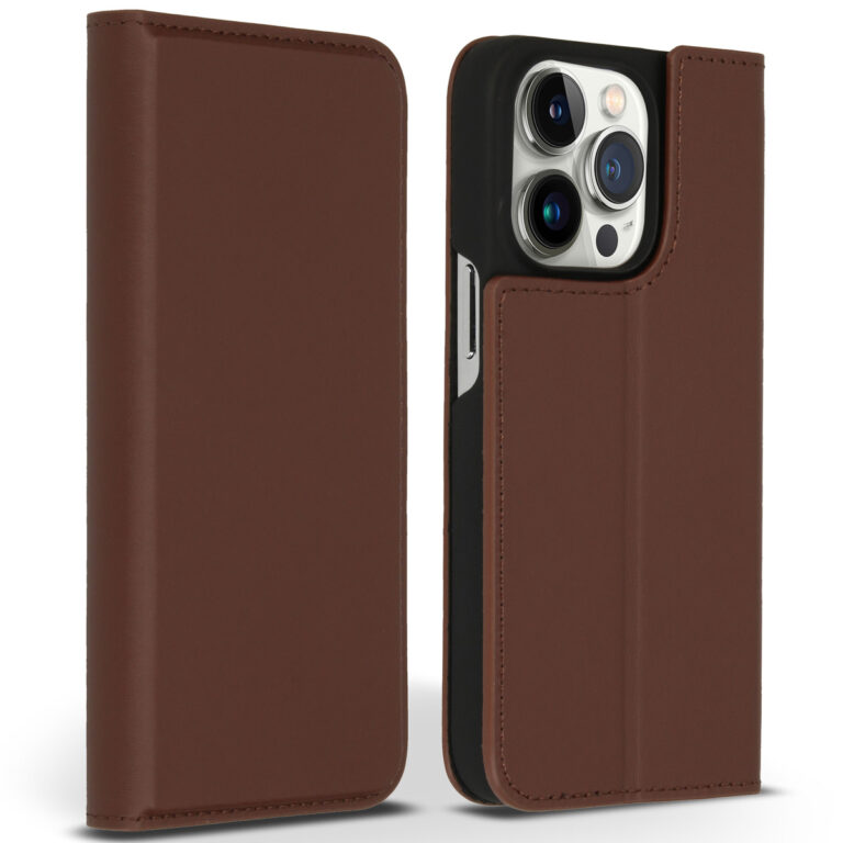 Accezz Premium Leather Slim Bookcase Apple iPhone 14 Pro - Bruin - Afbeelding 9