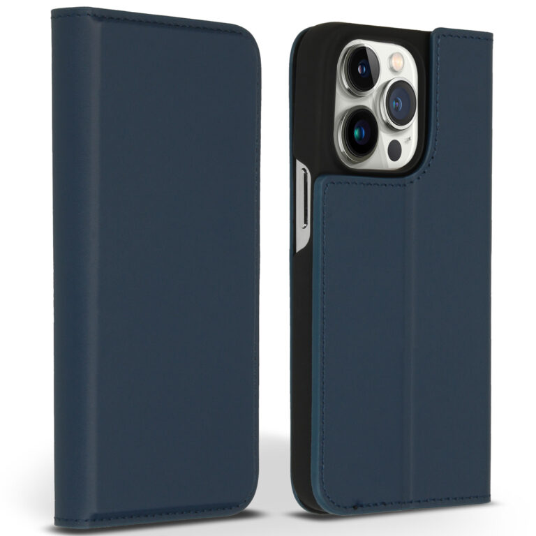 Accezz Premium Leather Slim Bookcase Apple iPhone 14 Pro - Donkerblauw - Afbeelding 5