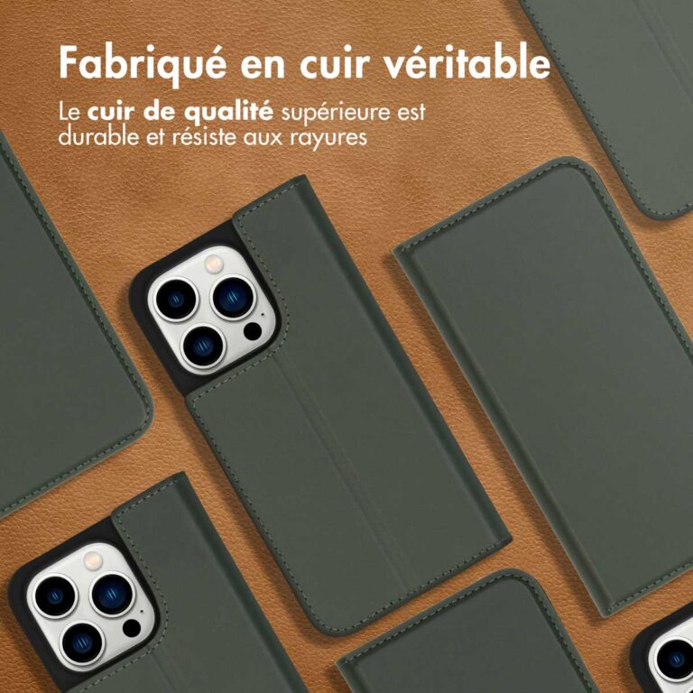 Accezz Premium Leather Slim Bookcase Apple iPhone 14 Pro - Groen - Afbeelding 10