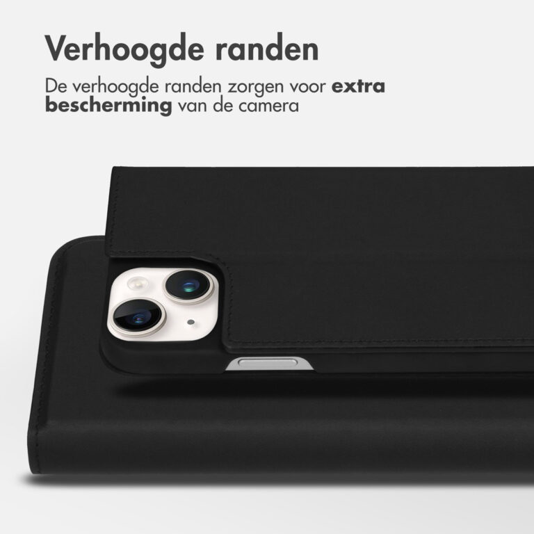 Accezz Premium Leather Slim Bookcase Apple iPhone 14 Plus - Zwart - Afbeelding 8