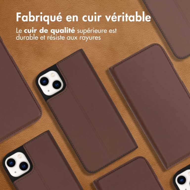 Accezz Premium Leather Slim Bookcase Apple iPhone 14 Plus - Bruin - Afbeelding 10