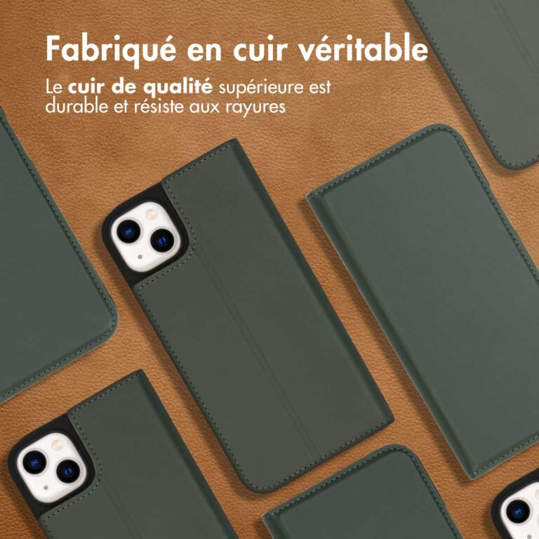 Accezz Premium Leather Slim Bookcase Apple iPhone 14 Plus - Groen - Afbeelding 10