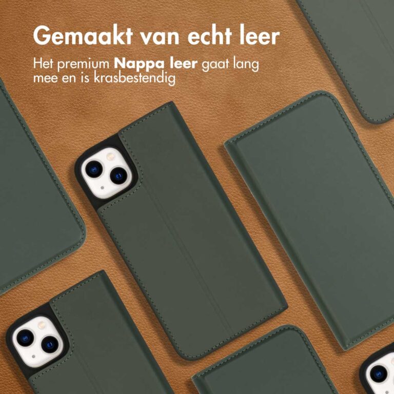 Accezz Premium Leather Slim Bookcase Apple iPhone 14 Plus - Groen - Afbeelding 6