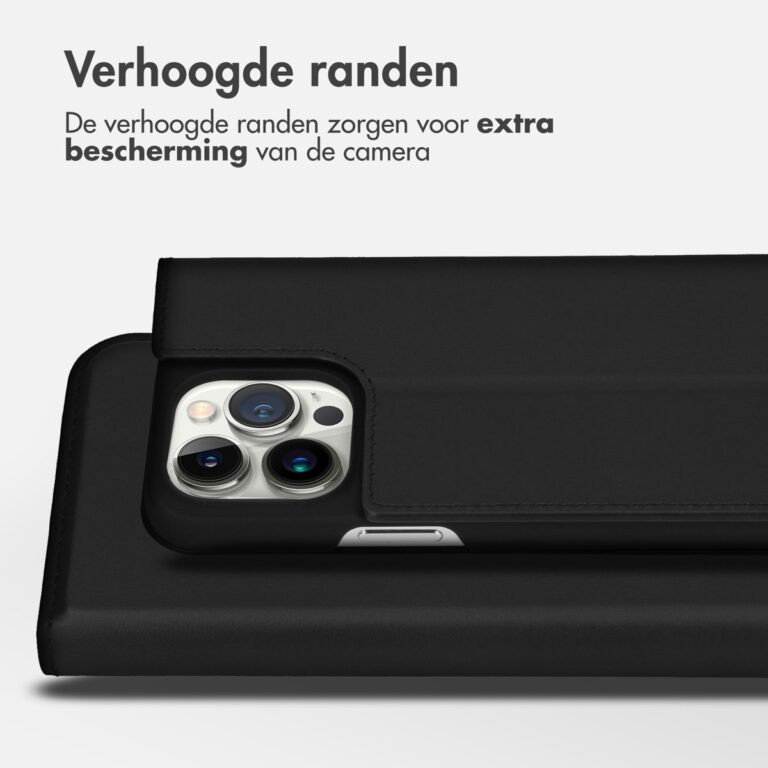 Accezz Premium Leather Slim Bookcase Apple iPhone 14 Pro Max - Zwart - Afbeelding 8