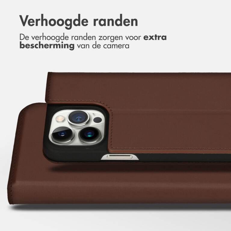 Accezz Premium Leather Slim Bookcase Apple iPhone 14 Pro Max - Bruin - Afbeelding 8