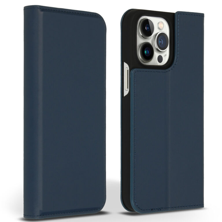 Accezz Premium Leather Slim Bookcase Apple iPhone 14 Pro Max - Donkerblauw - Afbeelding 9