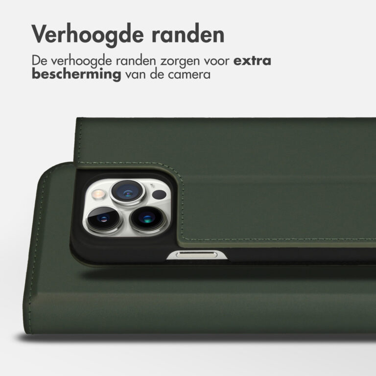 Accezz Premium Leather Slim Bookcase Apple iPhone 14 Pro Max - Groen - Afbeelding 8