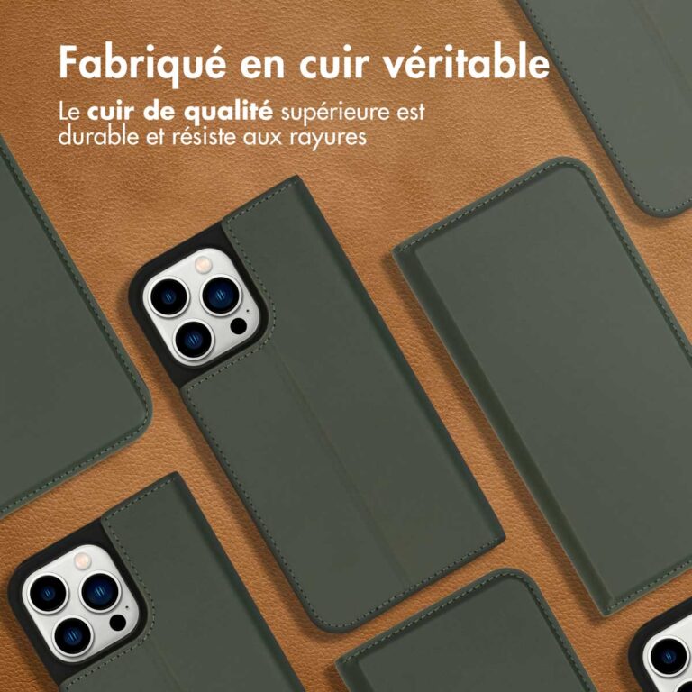 Accezz Premium Leather Slim Bookcase Apple iPhone 14 Pro Max - Groen - Afbeelding 10