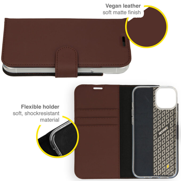 Accezz Wallet Softcase Bookcase Apple iPhone 14 - Bruin - Afbeelding 2