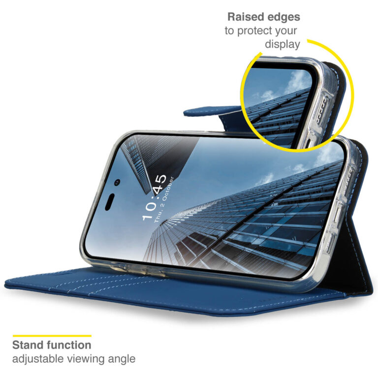 Accezz Wallet Softcase Bookcase Apple iPhone 14 Pro - Donkerblauw - Afbeelding 4