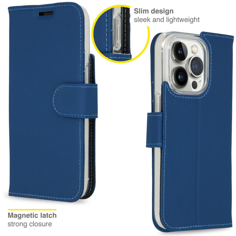 Accezz Wallet Softcase Bookcase Apple iPhone 14 Pro - Donkerblauw - Afbeelding 3