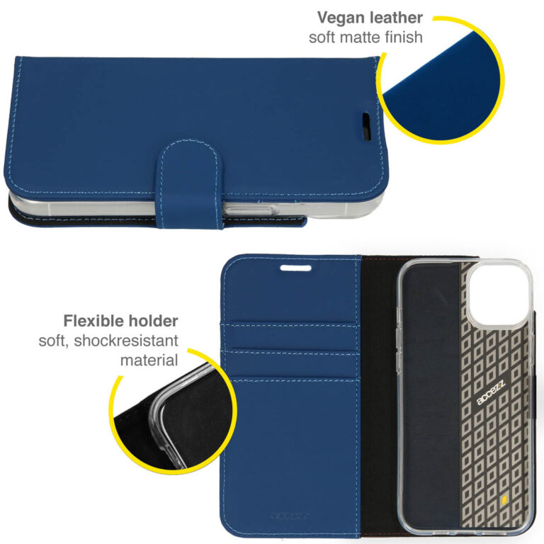 Accezz Wallet Softcase Bookcase Apple iPhone 14 Plus - Donkerblauw - Afbeelding 2