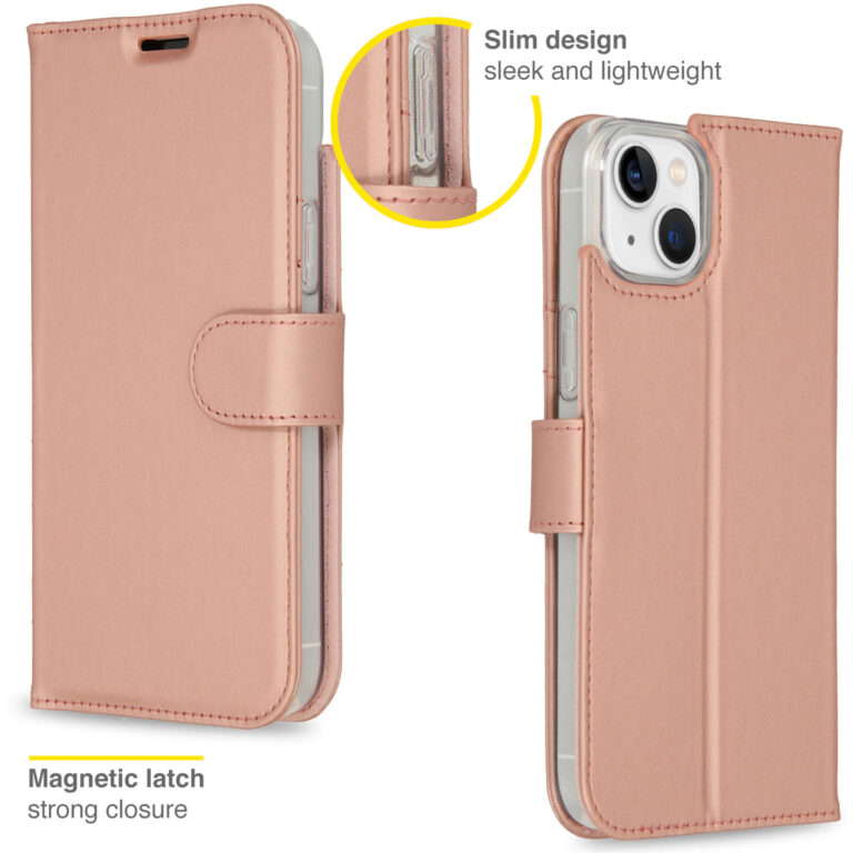 Accezz Wallet Softcase Bookcase Apple iPhone 14 Plus - Rosé Goud - Afbeelding 2