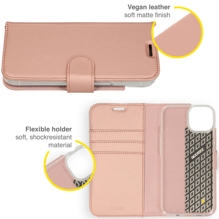 Accezz Wallet Softcase Bookcase Apple iPhone 14 Plus - Rosé Goud - Afbeelding 3